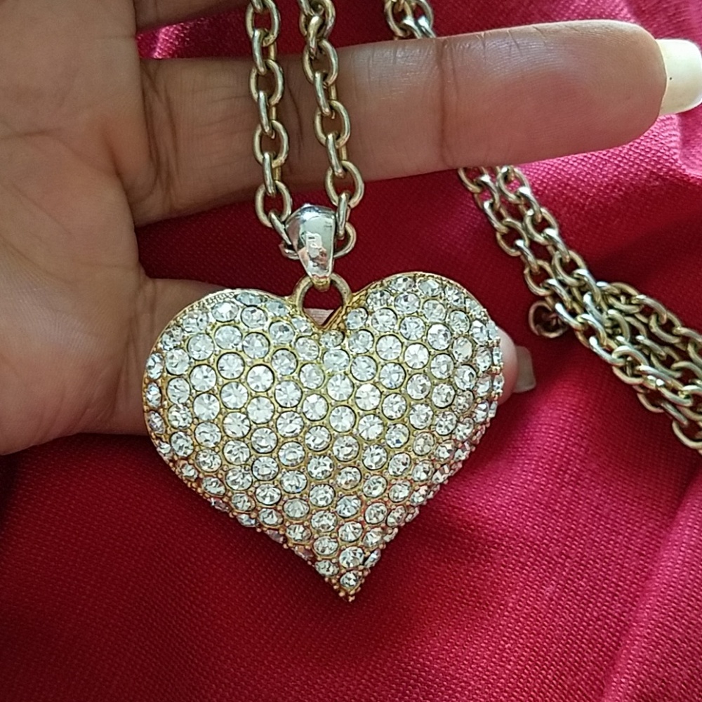 Rhinestone Heart Pendant